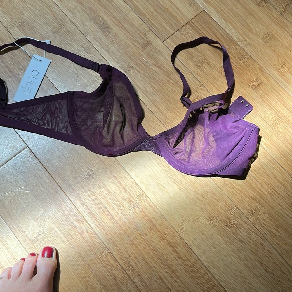 CUUP The Plunge bra, mesh | 32D | Plum